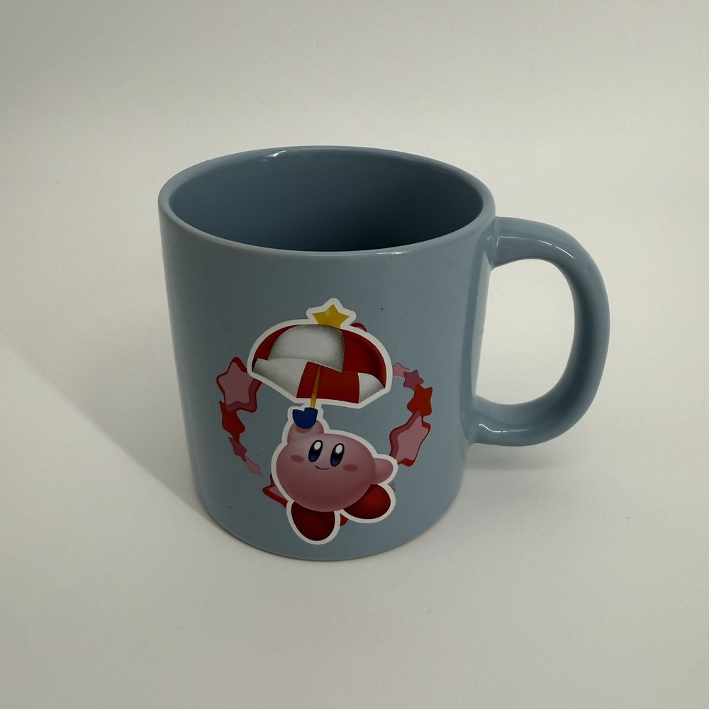 Official BioWorld Kirby Parasol Ceramic Mug Blue Nintendo HAL Licensed